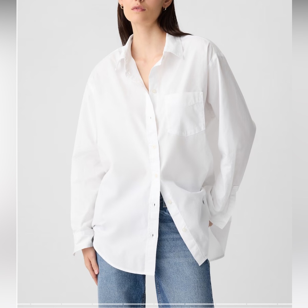 Oversized white Gap blouse size XS